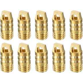 PATIKIL 9mm Refrigerant Charging Hose Thimble Valve, 10 Pack Hose Manifold Gauge Repair Kit for HVAC Air Conditioner Refrigerator, Brass Tone