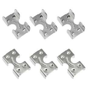 6PCS Metal Rope Clips 1/2 inch Heavy Duty Double Rope Loop Clamps Steel Cable Clamp Rope Fasteners for Creating a Closed Loop in Wire Rope for Making Lead Ropes Railings Keychains