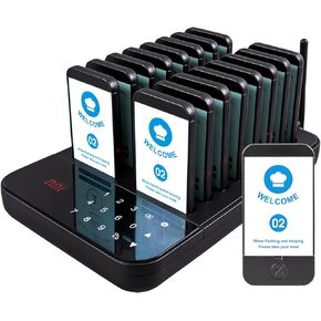 نظام الاتصال اللاسلكي بيجر للمطاعم، طنانات انتظار المطاعم مع فلاش اهتزاز الجرس، تذكير إغلاق، 16 جهاز استدعاء للضيوف لشاحنة الطعام، قاعة الطعام، الكنيسة، الحضانة، المقهى... in Kuwait