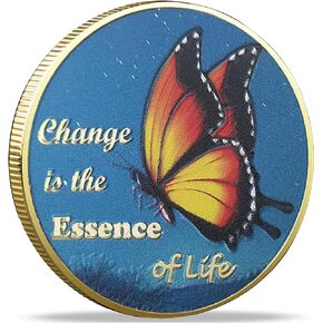 Butterfly Sobriety Chip AA NA Medallion Change is The Essence of Life Recovery Coin for Women Men Addiction Recovery