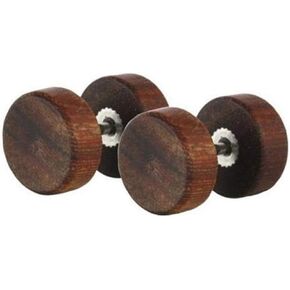 Stainless Steel Natural Wood Round Shape Screw Set Stud Earrings