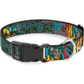 Buckle-Down Plastic Clip Collar - Batman Dark Knight - 1.5" Wide - Fits 18-32" Neck - Large