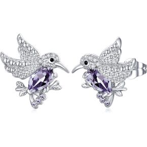 POPKIMI هدايا الطائر الطنان حلق الطائر الطنان S925 الفضة الاسترليني أقراط الطائر الطنان مجوهرات الطائر الطنان هدايا عيد ميلاد للفتيات المراهقات ابنة حفيدة in Kuwait