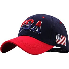 Men Women American Flag Baseball Caps USA Letter Embroidery Cap Adjustable One Size Snapback Cap for Shopping Outdoor Sports