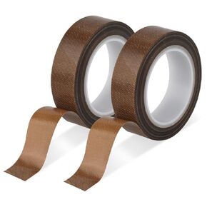 0.59" x 32.81ft 2 Rolls Low Friction Tape, Drawer Slide Tape Abrasion Resistance Glide Anti Squeak Tape Surface Protection PTFE Tapes for Wood, Cabinet, Curtain, Furniture (Brown)