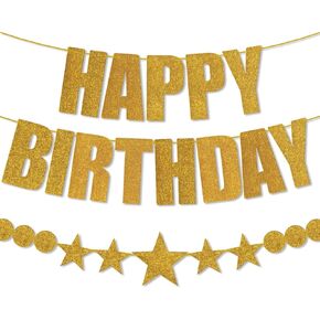 Pastel Happy Birthday Banner For Men & Women & Girls & Boys & Kids Party Decorations Macaron Rainbow Birthday Sign Supplies