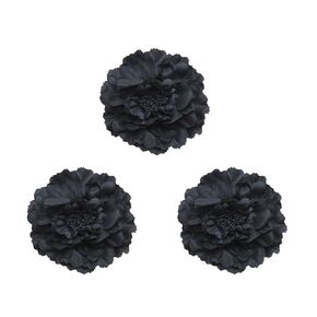 Women's Bohemia Peony Flowers Hairpin Hair Clip Flower Brooch for Travel Party Festivals (3 Pcs Black)