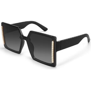 Dollger Oversized Square Sunglasses for Women Trendy Big Large Wide Fashion Shades UV 400 Sunnies
