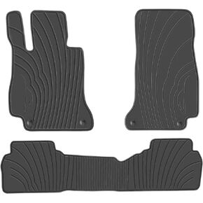 Car Floor Mats for Mercedes-Benz E-Class Sedan 2017-2023 W213 E300 E320 E400 E350 E63 E550 Custom Fit Full Black Rubber Auto Liners Set All Weather Heavy Duty Odorless