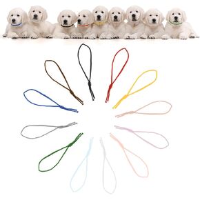 60Pcs Stretchy Puppy Collars for Litter Elastic Colored Whelping Identification Bands for Newborn Puppies and Kittens Bulk Assorted ID Cords for Whelping, 4 Inches, 12 Colors
