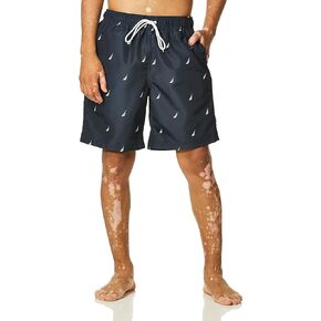 Nautica Men's Standard Quick Dry All Over J-Class Sailboat Print Swim Trunk