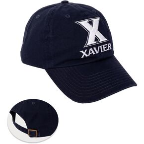 Desert Cactus Xavier University Baseball Hat XU Musketeers Brimmed Embroirderd Cap Adjustable Cloth Strap Adult (Style B) Blue