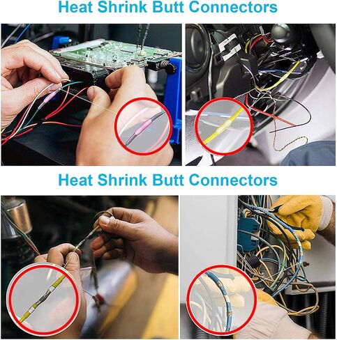 350PCS Solder Seal Wire Connectors Heat Shrink Wire Connectors Waterproof Insulated Electrical Terminals Kit Insulated Automotive Marine Electrical Wire Terminals in Saudi Arabia
