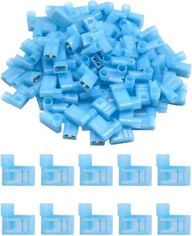 Right Angle Spade Connector SQXBK 100PCS 16-14AWG Blue Nylon Insulated Flag Spade Quick Disconnects, Female Wire Connector in Saudi Arabia