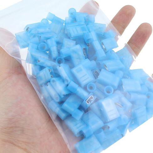 Right Angle Spade Connector SQXBK 100PCS 16-14AWG Blue Nylon Insulated Flag Spade Quick Disconnects, Female Wire Connector in Saudi Arabia