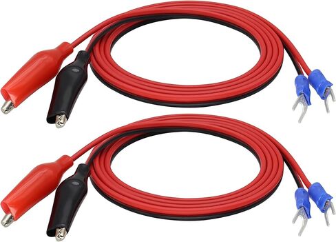 Alligator Clip Plug to U Type Terminal Cable Fork Ring Terminals Plug Cable Alligator Clip Power Charging to U Fork Ring Terminal Cable Clip to 2-4Smm Test Cable [1m/3.3FT/2Pack] in Kuwait
