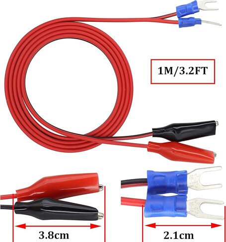 Alligator Clip Plug to U Type Terminal Cable Fork Ring Terminals Plug Cable Alligator Clip Power Charging to U Fork Ring Terminal Cable Clip to 2-4Smm Test Cable [1m/3.3FT/2Pack] in Kuwait