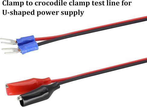 Alligator Clip Plug to U Type Terminal Cable Fork Ring Terminals Plug Cable Alligator Clip Power Charging to U Fork Ring Terminal Cable Clip to 2-4Smm Test Cable [1m/3.3FT/2Pack] in Kuwait