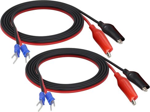 Alligator Clip Plug to U Type Terminal Cable Fork Ring Terminals Plug Cable Alligator Clip Power Charging to U Fork Ring Terminal Cable Clip to 2-4Smm Test Cable [1m/3.3FT/2Pack] in Kuwait
