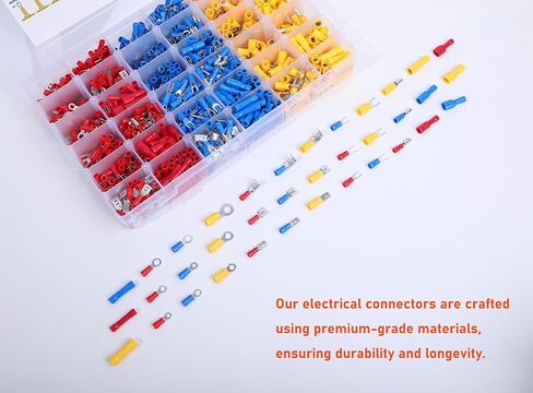 Wire Connectors - Terminals Electrical Connectors Kit Crimp Connector Mixed Connector Set 1200pcs, Style 1 in Saudi Arabia