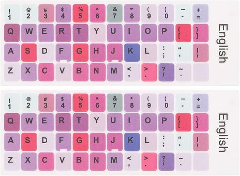 PATIKIL 16Pcs Universal English Keyboard Stickers, Replacement English Keyboard Stickers Black Background with White Lettering for Computer Laptop Notebook Desktop in Saudi Arabia