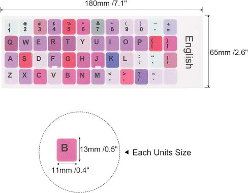 PATIKIL 16Pcs Universal English Keyboard Stickers, Replacement English Keyboard Stickers Black Background with White Lettering for Computer Laptop Notebook Desktop in Saudi Arabia