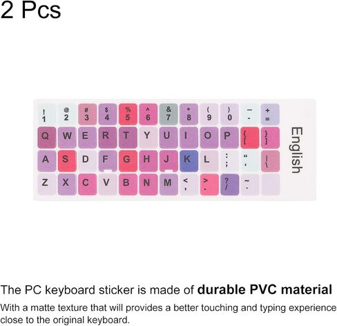 PATIKIL 16Pcs Universal English Keyboard Stickers, Replacement English Keyboard Stickers Black Background with White Lettering for Computer Laptop Notebook Desktop in Saudi Arabia