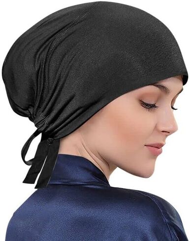 المرأة مطاطا التعادل الخلفي الحجاب Undercap الإسلامية مسلم بلون الداخلية تحت وشاح الكيماوي قبعة مطاطا باندانا قبعة أغطية الرأس in Kuwait