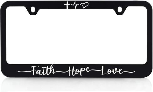 حامل إطار لوحة الترخيص من Faith - Faith Hope Love - إطارات بلاستيكية عالية الجودة مطبوعة بالأشعة فوق البنفسجية in Kuwait