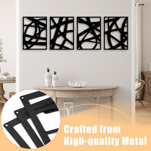 Vofstand Black Metal Abstract Wall Art - Bedroom Wall Decor Minimalist Wall Decor for Living Room Bedroom Decor 3D Textured Sculptures for Home Wall Art Hanging Wall Decor in Saudi Arabia