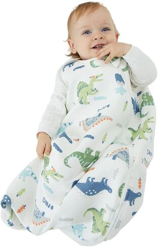 Duomiaomiao Unisex Baby Sleep Sack TOG 0.5, Natural Cotton Baby Sleeping Bag with 2-Way Zipper, Summer Wearable Blanket for Girls Boys in Saudi Arabia