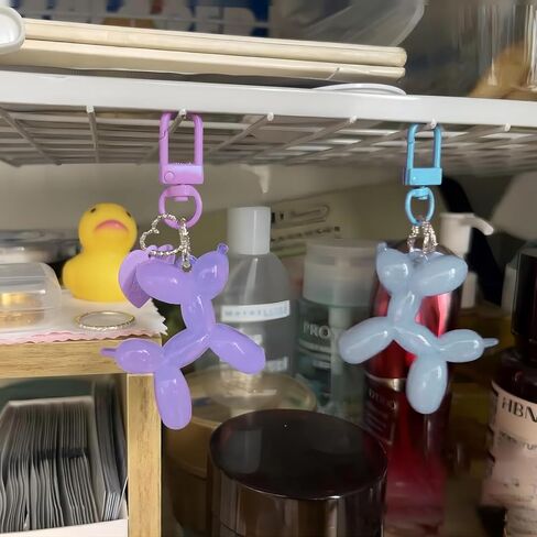Cute Jelly Balloon Dog Keychains for Women-Girl Key Chain for Handbag Purse Car keys Accessories, 2inch, Purple in Saudi Arabia
