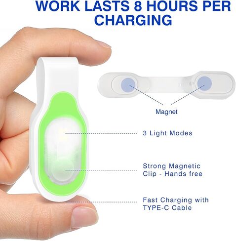 Nursing Night Light Clip on Rechargeable NightShift Nurse Light Hands Free LED Flashlights Running Lights for Walking Running Pets Outdoor Emergency (Pink) in Saudi Arabia
