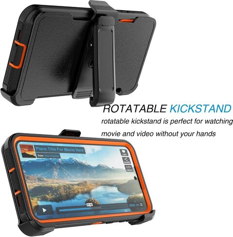 Tekcoo Case for Galaxy A55 5G | SM-A556 with [Built-in Screen Protector] Holster Locking Belt Clip [Military Grade 12FT Drop Tested] Full Body Carrying Cover for Samsung Galaxy A55 5G [Orange] in Saudi Arabia
