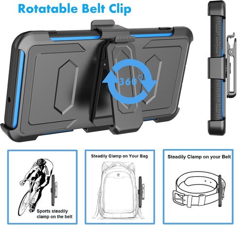 Njjex Rugged Case For Samsung Galaxy A13 5G, For Galaxy A13 5G Case, [Nbeck] Heavy Duty Built-in Screen Protector Locking Swivel Holster Belt Clip Kickstand Hard Shell Cover for Samsung A13 5G [Black] in Saudi Arabia
