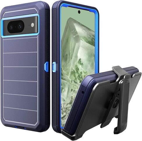 Designed for Google Pixel 8 Case with Belt Clip & Kickstand, Full-Body Triple Layers Rugged Case for Pixel 8 5G 6.3 inch Phone (Black) in Kuwait