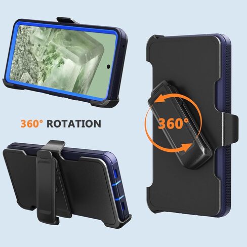 Designed for Google Pixel 8 Case with Belt Clip & Kickstand, Full-Body Triple Layers Rugged Case for Pixel 8 5G 6.3 inch Phone (Black) in Kuwait