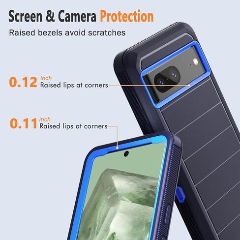 Designed for Google Pixel 8 Case with Belt Clip & Kickstand, Full-Body Triple Layers Rugged Case for Pixel 8 5G 6.3 inch Phone (Black) in Kuwait