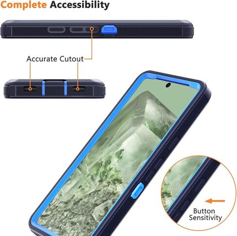 Designed for Google Pixel 8 Case with Belt Clip & Kickstand, Full-Body Triple Layers Rugged Case for Pixel 8 5G 6.3 inch Phone (Black) in Kuwait