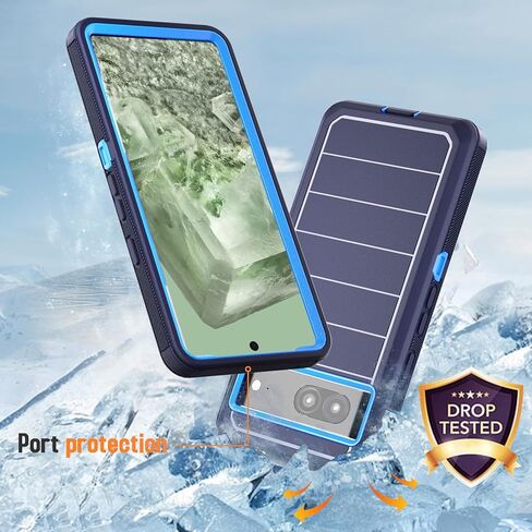 Designed for Google Pixel 8 Case with Belt Clip & Kickstand, Full-Body Triple Layers Rugged Case for Pixel 8 5G 6.3 inch Phone (Black) in Kuwait