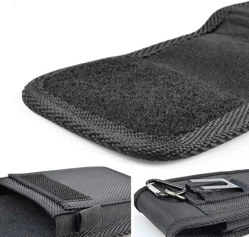 حافظة هاتف بمشبك حزام أفقي متوافقة مع آيفون 14 برو ماكس 13 12 XR (أسود) (XXL) in Kuwait
