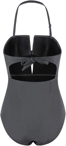 Vijiv Womens One Piece Black Swimsuit Sexy Tummy Control Halter Low Back Swimwear Monokinis Bathing Suits in Saudi Arabia