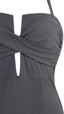 Vijiv Womens One Piece Black Swimsuit Sexy Tummy Control Halter Low Back Swimwear Monokinis Bathing Suits in Saudi Arabia
