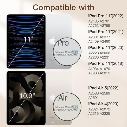JETech Magnetic Case for iPad Pro 11 Inch (2022/2021/2020/2018 Model), and iPad Air 5/4 (10.9-Inch 2022/2020), Support Pencil 2nd Gen Charging, Magnetic Attachment (Starlight) in Saudi Arabia
