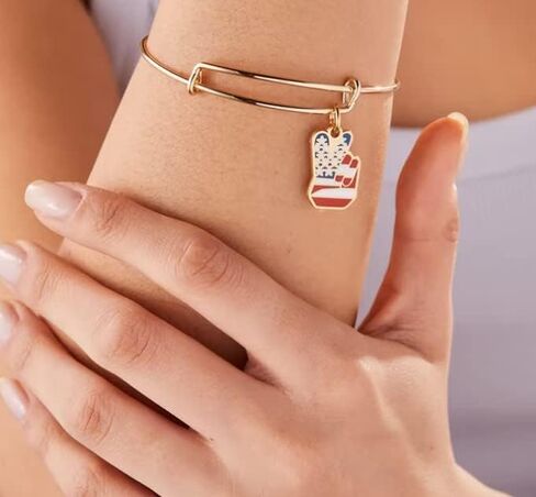 Alex and Ani Words Are Powerful Patriotic Expandable Bangle for Women, 2 to 3.5 in in Saudi Arabia