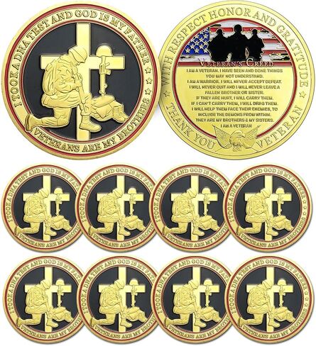 Military Veterans Creed Challenge Coin, Thank You for Your Service Gift in Saudi Arabia