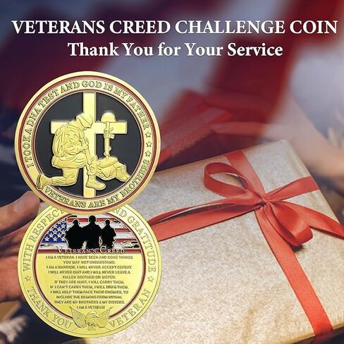 Military Veterans Creed Challenge Coin, Thank You for Your Service Gift in Saudi Arabia