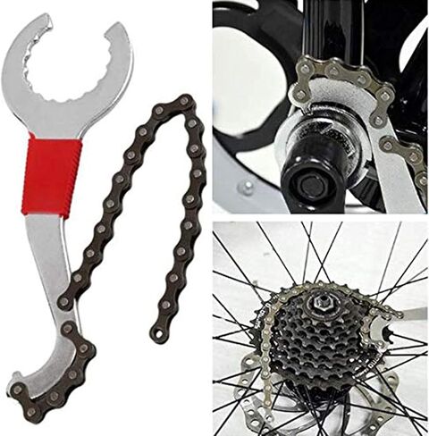 مجموعة أدوات إصلاح الدراجات مكونة من 5 قطع ومستخرج عجلة كرنك وسلسلة ومزيل لدواسة ركوب الدراجات في الهواء الطلق وأداة سحب لمحور الدراجة الجبلية، باللون الأسود in Kuwait