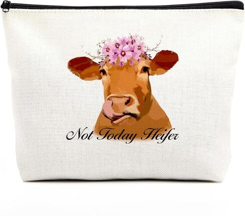 Western Makeup Bag Cow Print Stuff Cow Gifts Western Accessories for Women Birthday Graduation Friendship Cow Western Stuff for Daughter Coworker Female Sister Aunt Floral Cow Lovers Travel Organizer in Saudi Arabia