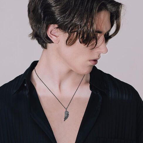 CUOKA MIRACLE زوجين أجنحة قلادة، 925 الفضة الاسترليني زوج زوجين مجوهرات الجارديان أجنحة الملاك له ولها أجنحة قلادة مطابقة أجنحة الملاك الأسود والأبيض هدية للأزواج أفضل الأصدقاء in Kuwait